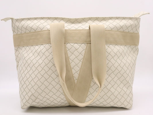 BOTTEGA VENETA P01574389N Intrecciato New Rubber Scorpito Tote Bag Beige White Tote Bag