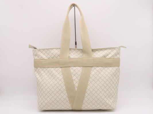 BOTTEGA VENETA P01574389N Intrecciato New Rubber Scorpito Tote Bag Beige White Tote Bag
