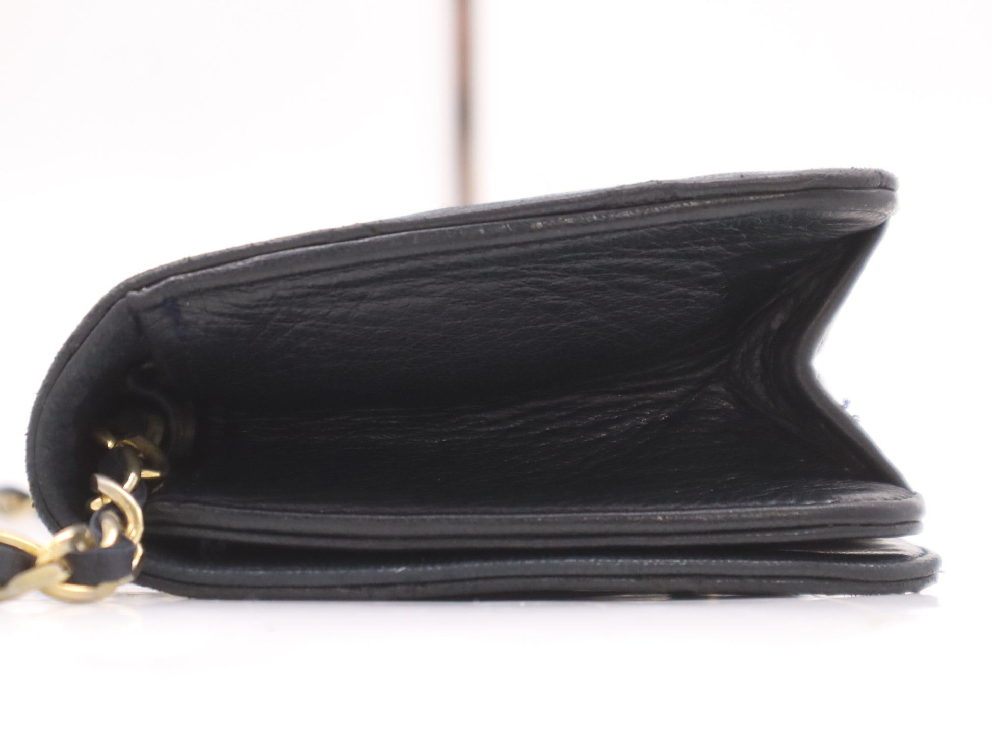CHANEL Lambskin Mini Matelasse 19 Full Flap S Chain Gold Hardware Black Shoulder Bag