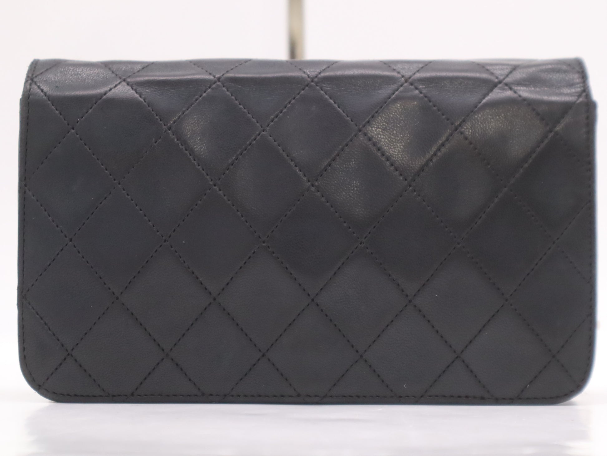 CHANEL Lambskin Mini Matelasse 19 Full Flap S Chain Gold Hardware Black Shoulder Bag