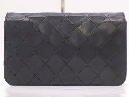 CHANEL Lambskin Mini Matelasse 19 Full Flap S Chain Gold Hardware Black Shoulder Bag