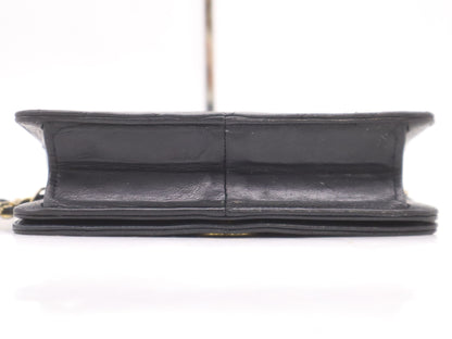 CHANEL Lambskin Mini Matelasse 19 Full Flap S Chain Gold Hardware Black Shoulder Bag