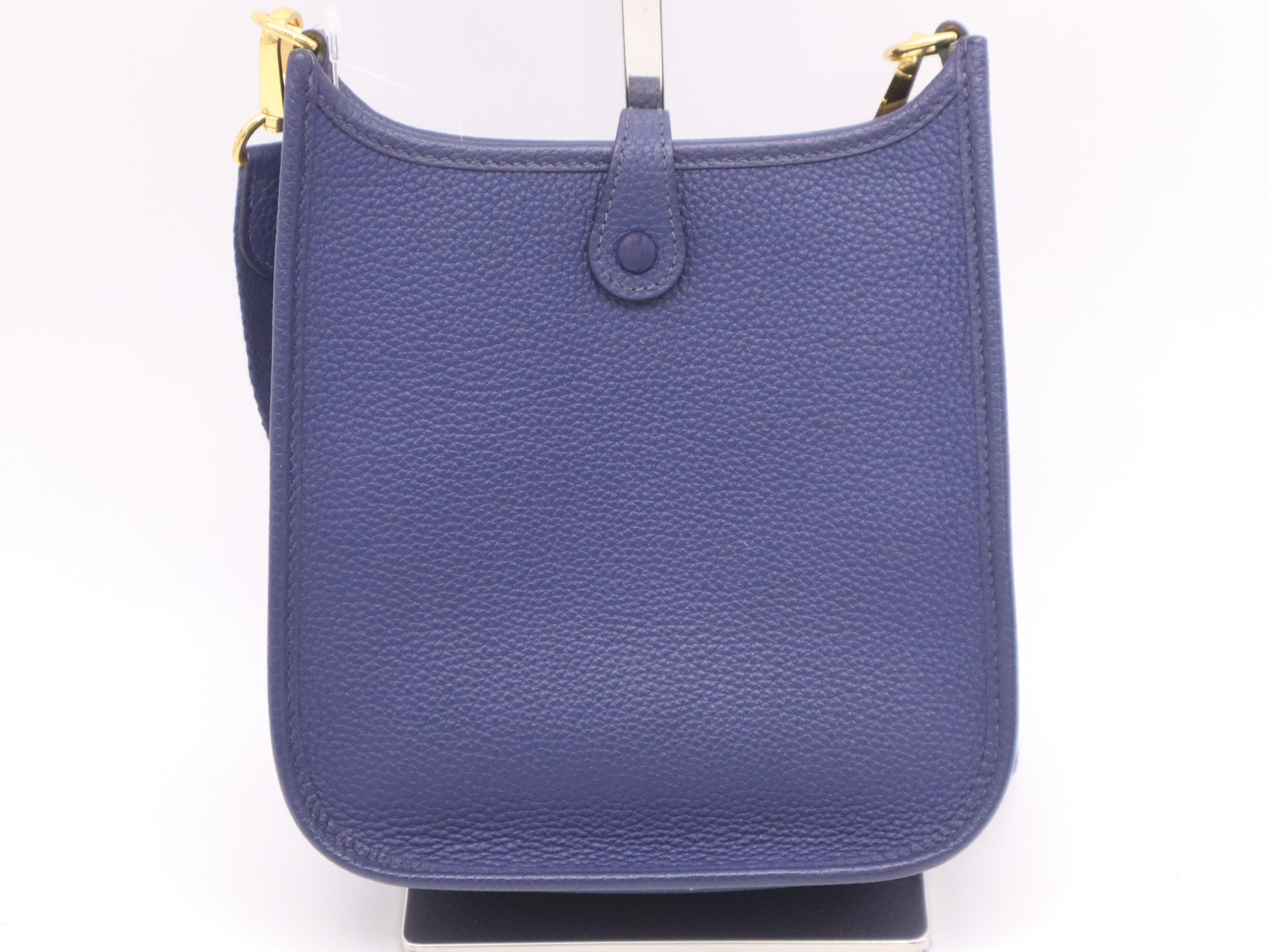 HERMES Taurillon Clemence B Stamp Evelyn Amazon TPM Blue Saphir Shoulder Bag with Shoulder Strap and Dust Bag