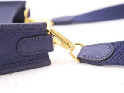 HERMES Taurillon Clemence B Stamp Evelyn Amazon TPM Blue Saphir Shoulder Bag with Shoulder Strap and Dust Bag