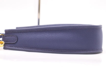 HERMES Taurillon Clemence B Stamp Evelyn Amazon TPM Blue Saphir Shoulder Bag with Shoulder Strap and Dust Bag