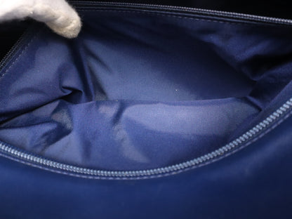 CHANEL Paris Biarritz Tote MM Leather Canvas with Silver Hardware, Navy Seal 15564244 Tote Bag