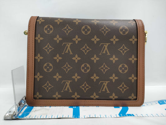 LOUIS VUITTON Dauphine MM Chain Shoulder Bag Monogram Reverse M45958 Brown Canvas with Gold Hardware FL0211 Shoulder Bag