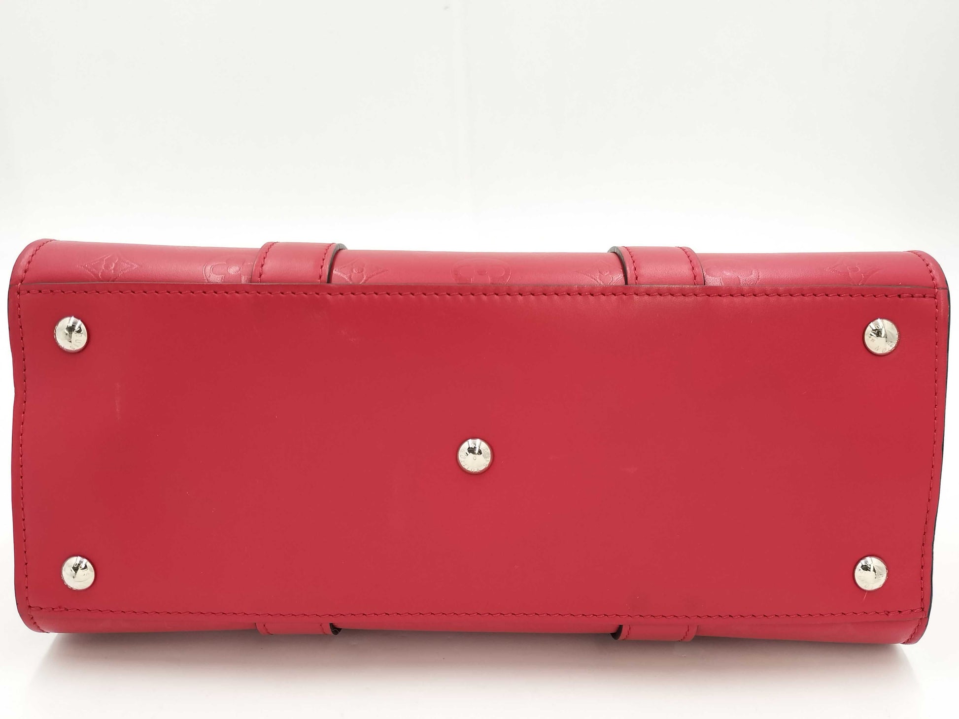LOUIS VUITTON Very Tote M43542 Red with Silver Hardware and Leather RFID Tote Bag