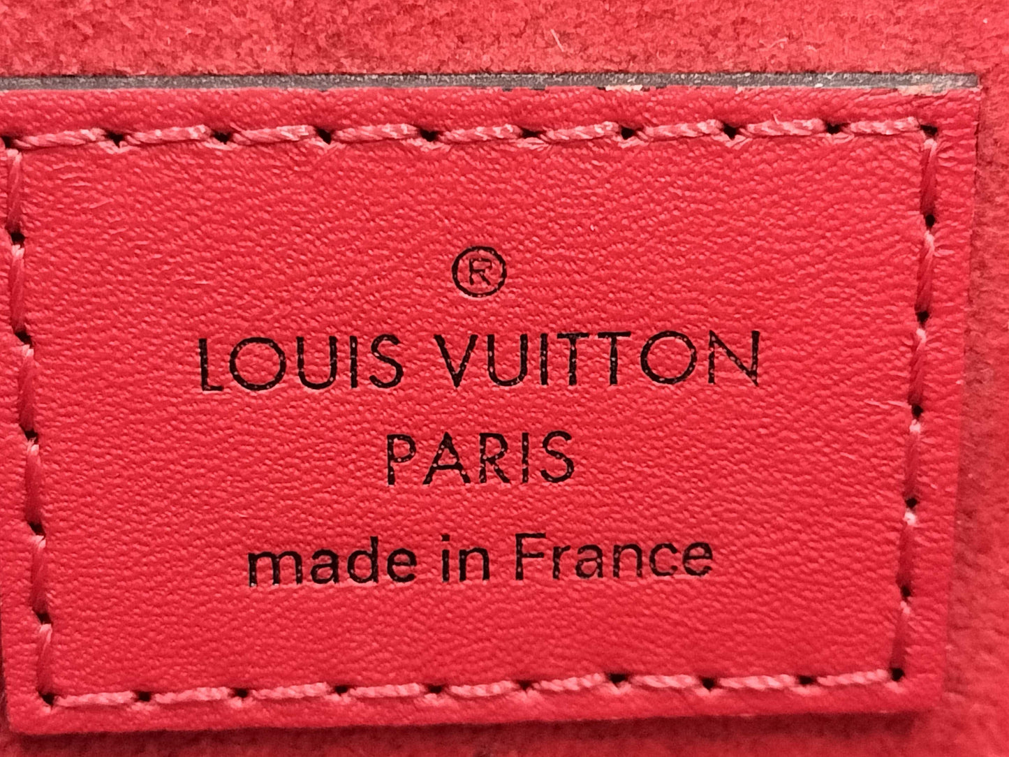 LOUIS VUITTON Very Tote M43542 Red with Silver Hardware and Leather RFID Tote Bag