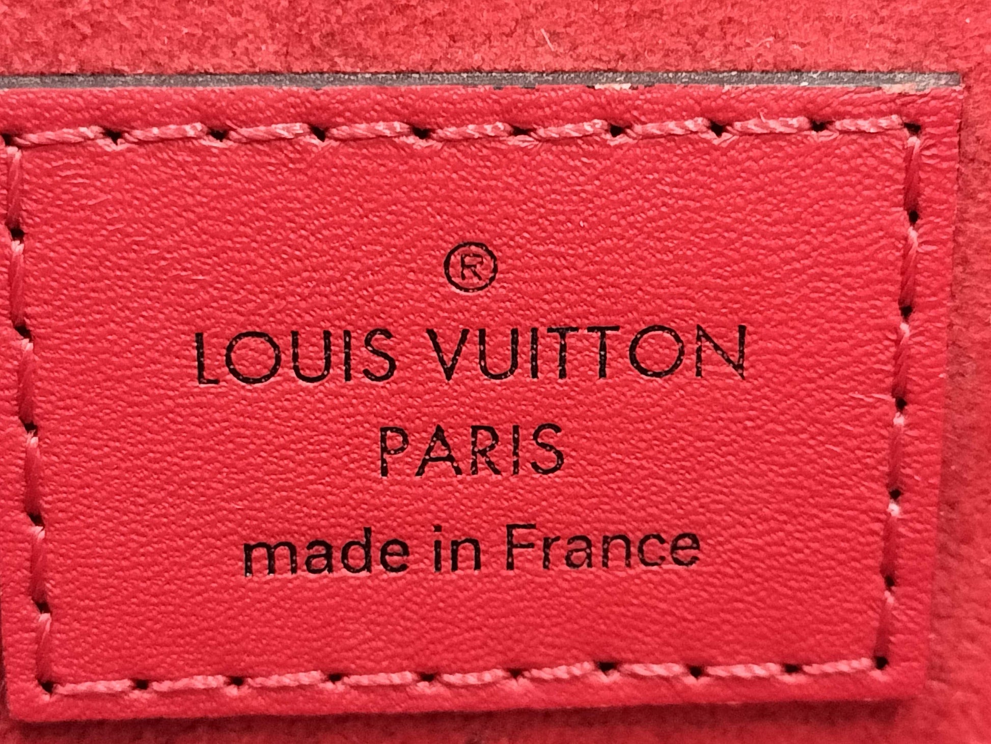 LOUIS VUITTON Very Tote M43542 Red with Silver Hardware and Leather RFID Tote Bag