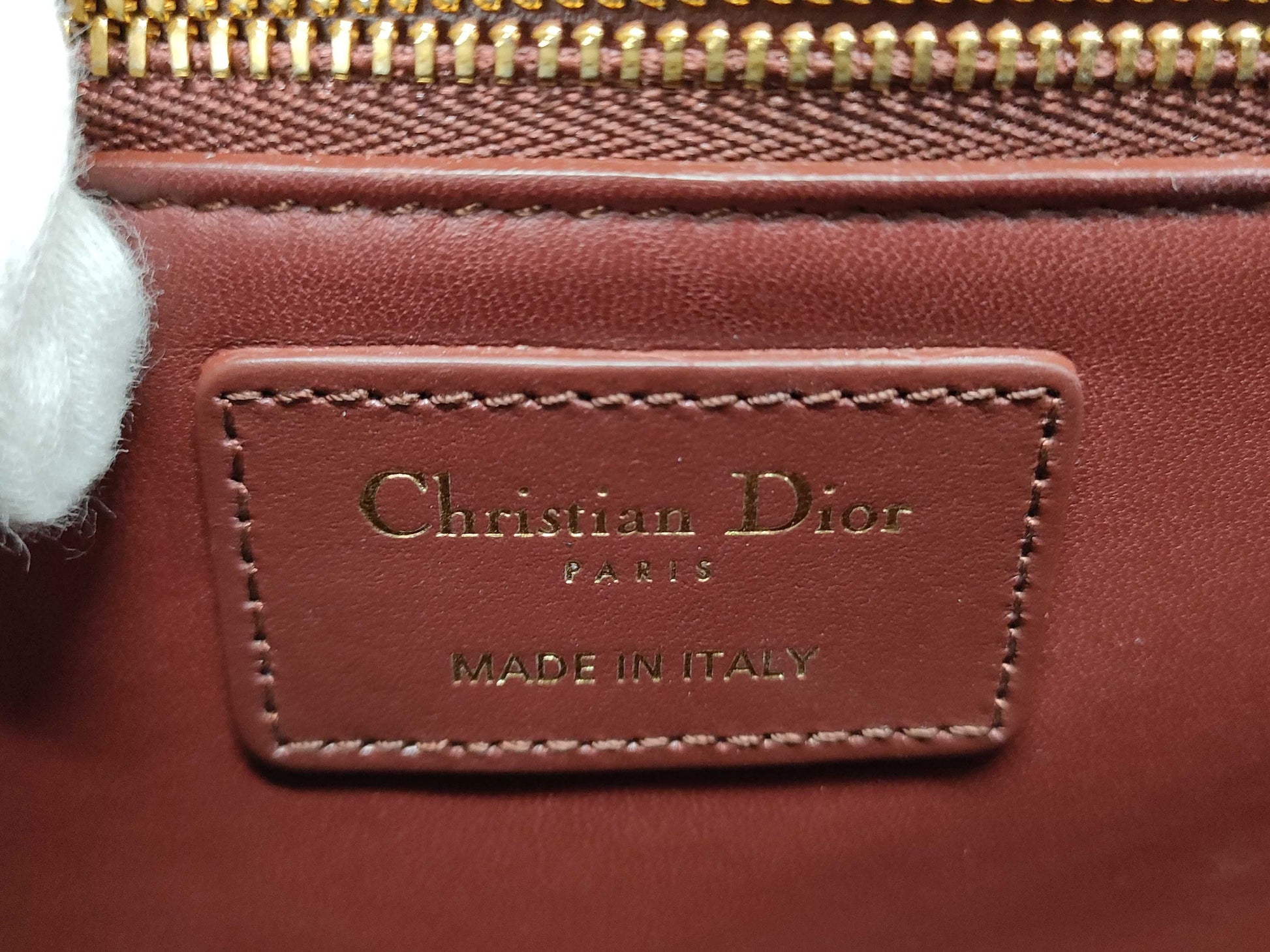Dior Montaigne 30 Shoulder Bag in Wine Red Calfskin with Gold Hardware and Shoulder Strap