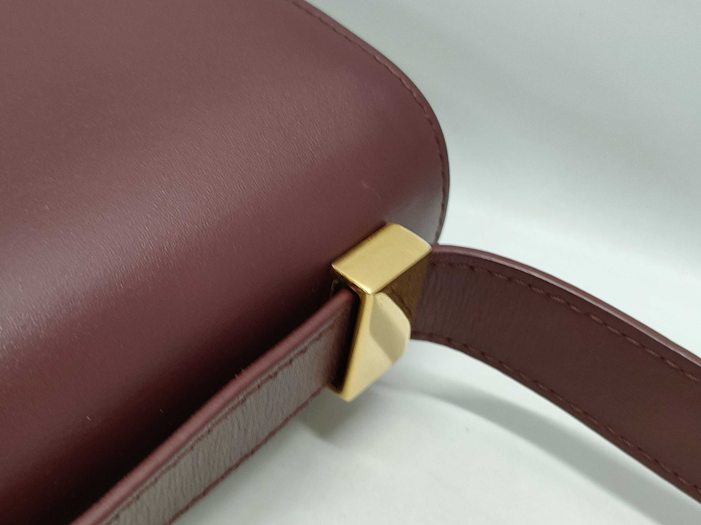 Dior Montaigne 30 Shoulder Bag in Wine Red Calfskin with Gold Hardware and Shoulder Strap
