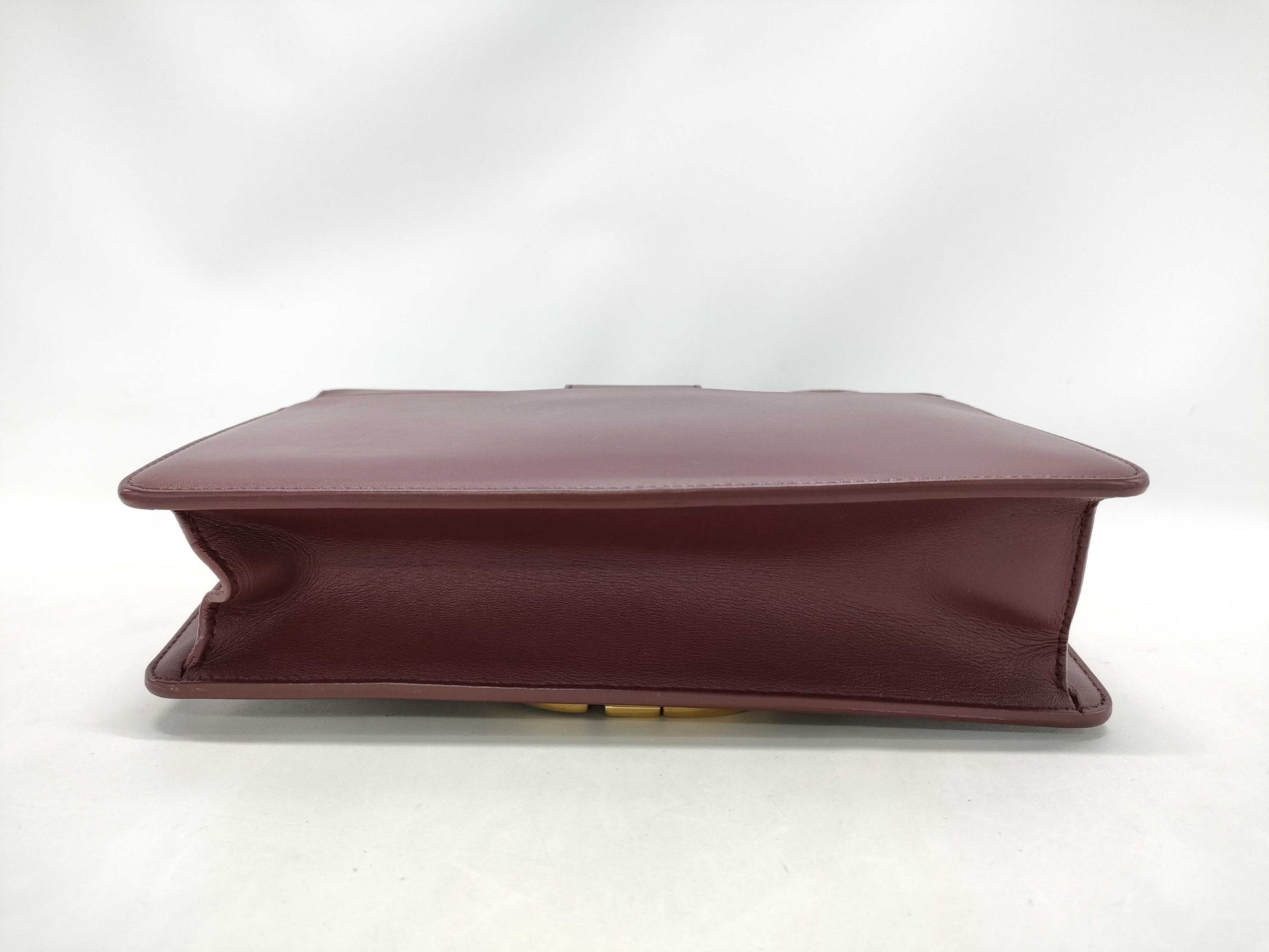 Dior Montaigne 30 Shoulder Bag in Wine Red Calfskin with Gold Hardware and Shoulder Strap