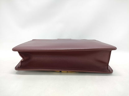 Dior Montaigne 30 Shoulder Bag in Wine Red Calfskin with Gold Hardware and Shoulder Strap