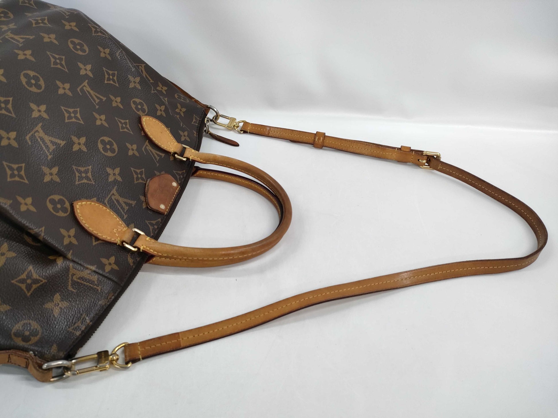 LOUIS VUITTON Turen PM 2-way bag, brown with gold hardware, Monogram canvas, M48813 MB0145, shoulder bag, handbag