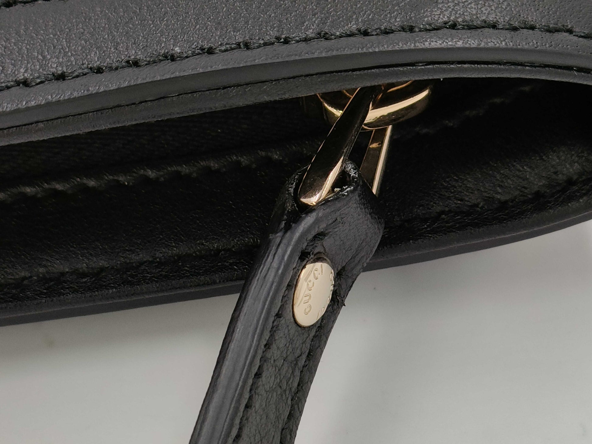 GUCCI Microsima Leather Black Shoulder Bag 607723