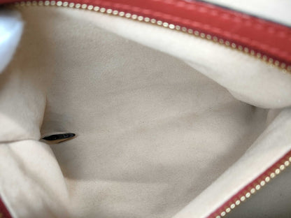 GUCCI GG Supreme PVC x Leather 2-Way Handbag, Beige x Red, 409529, Shoulder Strap, Shoulder Bag