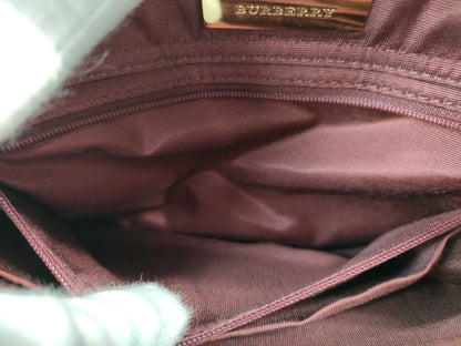 BURBERRY Nova Check Canvas and Leather Shoulder Bag, Beige and Red