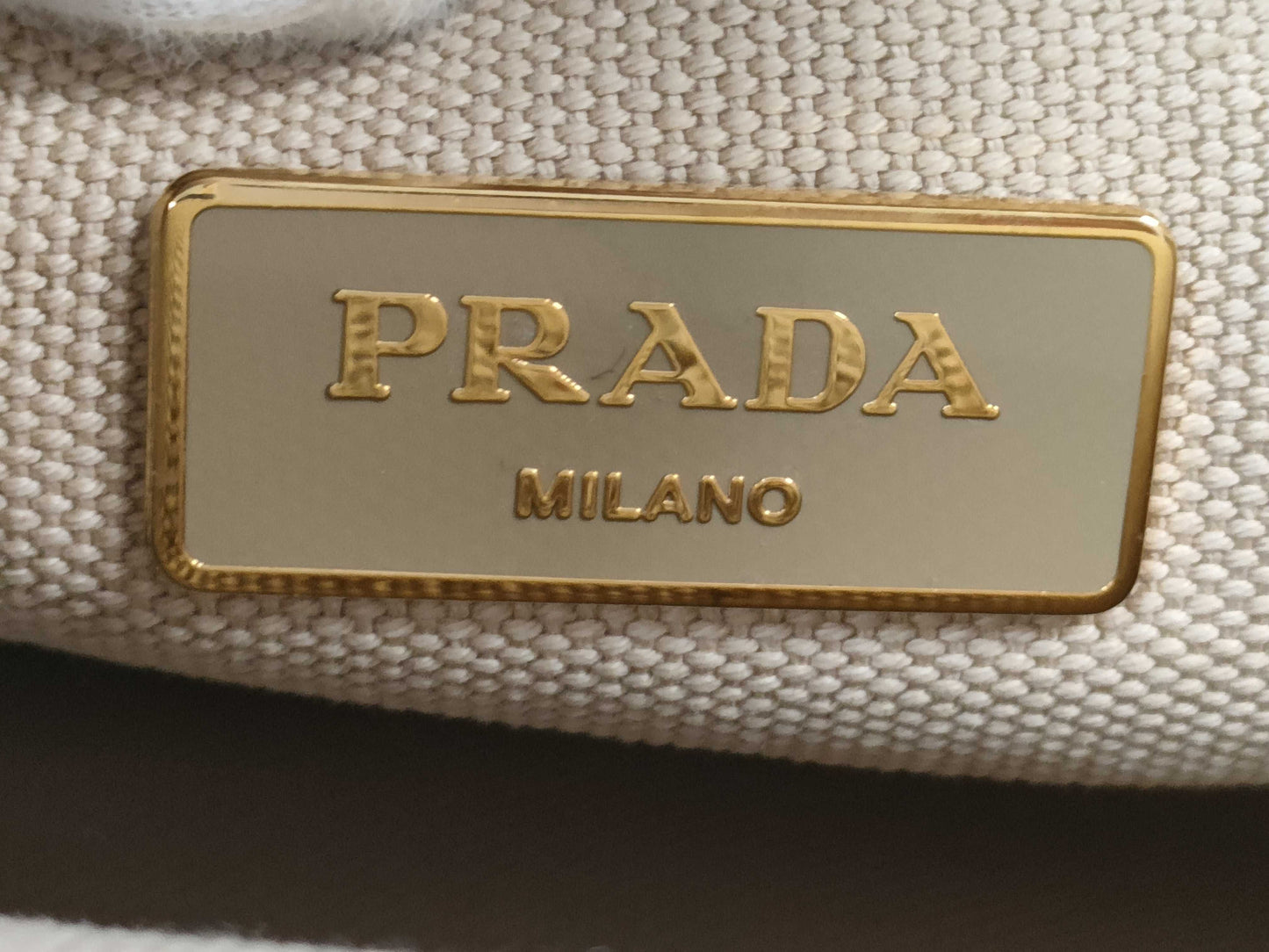 PRADA Beige Canapa 2-Way Handbag in Canvas B2439O