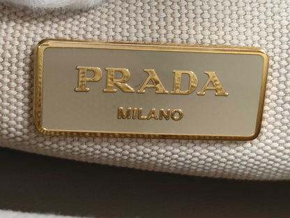 PRADA Beige Canapa 2-Way Handbag in Canvas B2439O