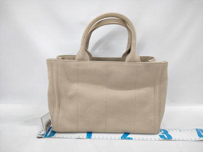 PRADA Beige Canapa 2-Way Handbag in Canvas B2439O