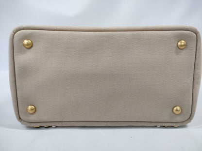 PRADA Beige Canapa 2-Way Handbag in Canvas B2439O