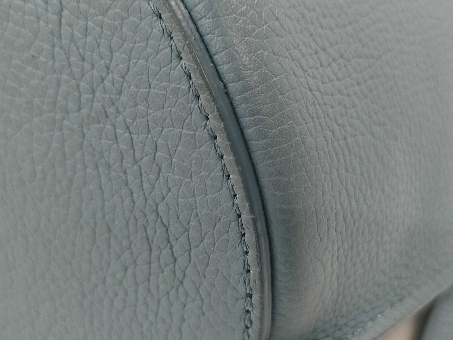 CELINE Bucket Bag, Dark Blue with Silver Hardware and Leather, 187243, Shoulder Strap Handbag