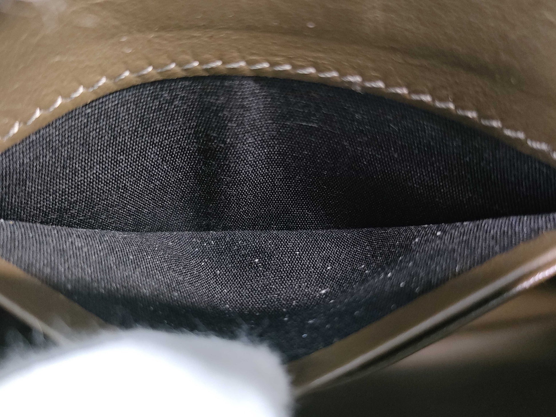 CELINE Khaki Calf Leather Clutch Bag with Dust Bag