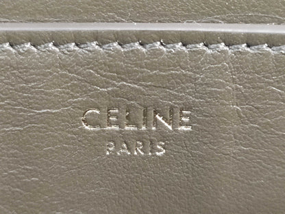 CELINE Khaki Calf Leather Clutch Bag with Dust Bag