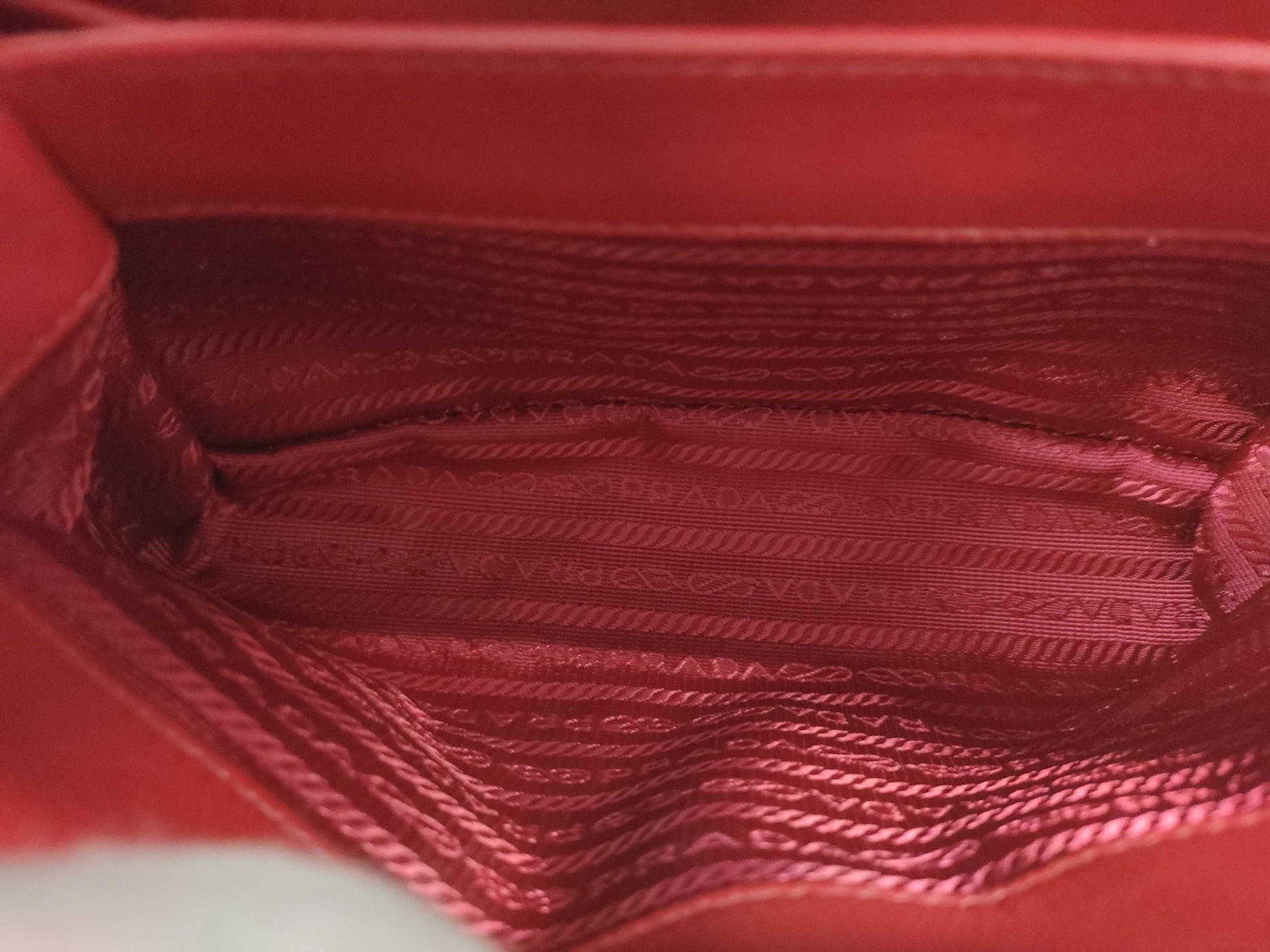 PRADA Prada Spectrum Small Leather Chain Shoulder Bag in Red, Dust Bag, Instructions, Shoulder Bag