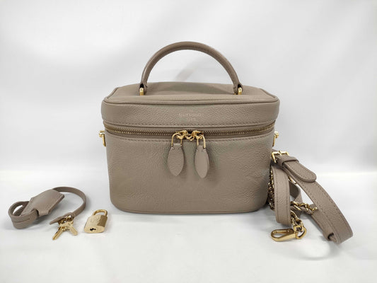 LOUIS VUITTON Vanity PM 2-way Bag, Beige Gold Hardware, Monogram Empreinte M45608, RFID, Shoulder Strap, Two Keys, Cadena Cloche, Shoulder Bag