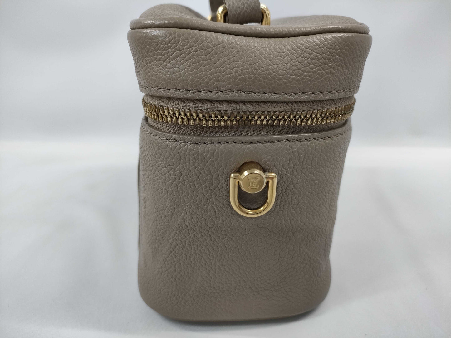 LOUIS VUITTON Vanity PM 2-way Bag, Beige Gold Hardware, Monogram Empreinte M45608, RFID, Shoulder Strap, Two Keys, Cadena Cloche, Shoulder Bag
