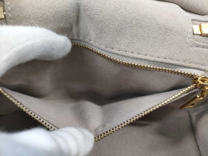 LOUIS VUITTON Vanity PM 2-way Bag, Beige Gold Hardware, Monogram Empreinte M45608, RFID, Shoulder Strap, Two Keys, Cadena Cloche, Shoulder Bag