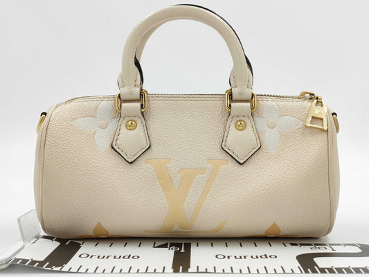 LOUIS VUITTON Papillon BB Handbag, Beige, Gold Hardware, Monogram Empreinte, M45708, RFID Pouch, Shoulder Bag