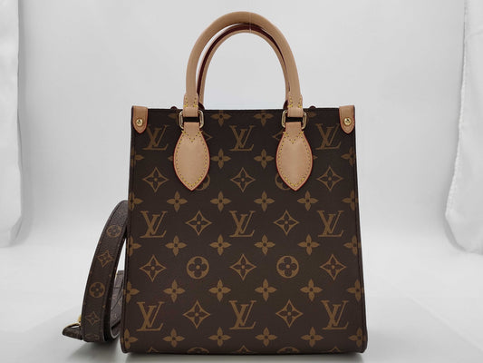 LOUIS VUITTON Monogram Sac Plat BB M46265 Brown RFID Enabled Handbag