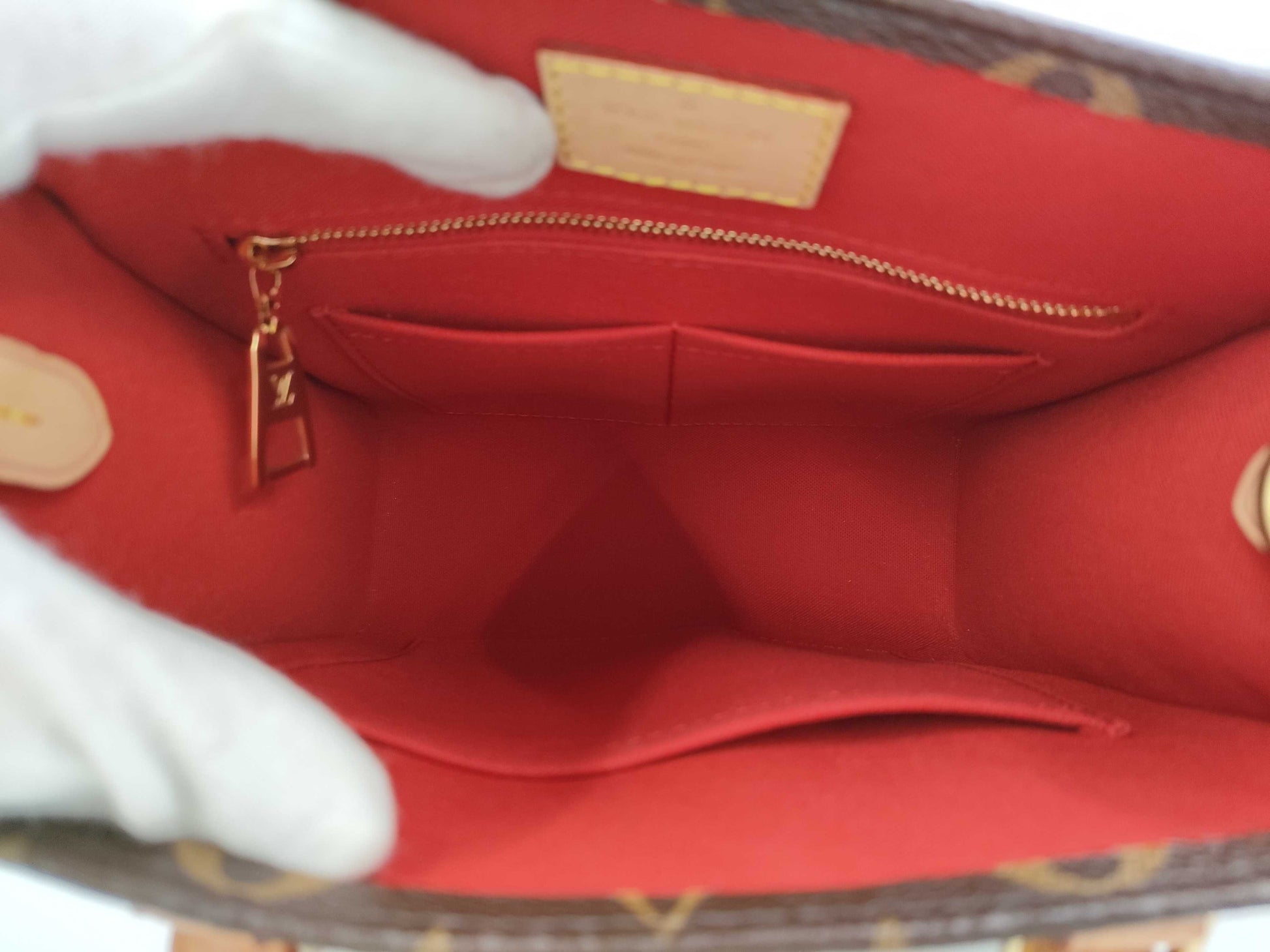 LOUIS VUITTON Monogram Sac Plat BB M46265 Brown RFID Enabled Handbag