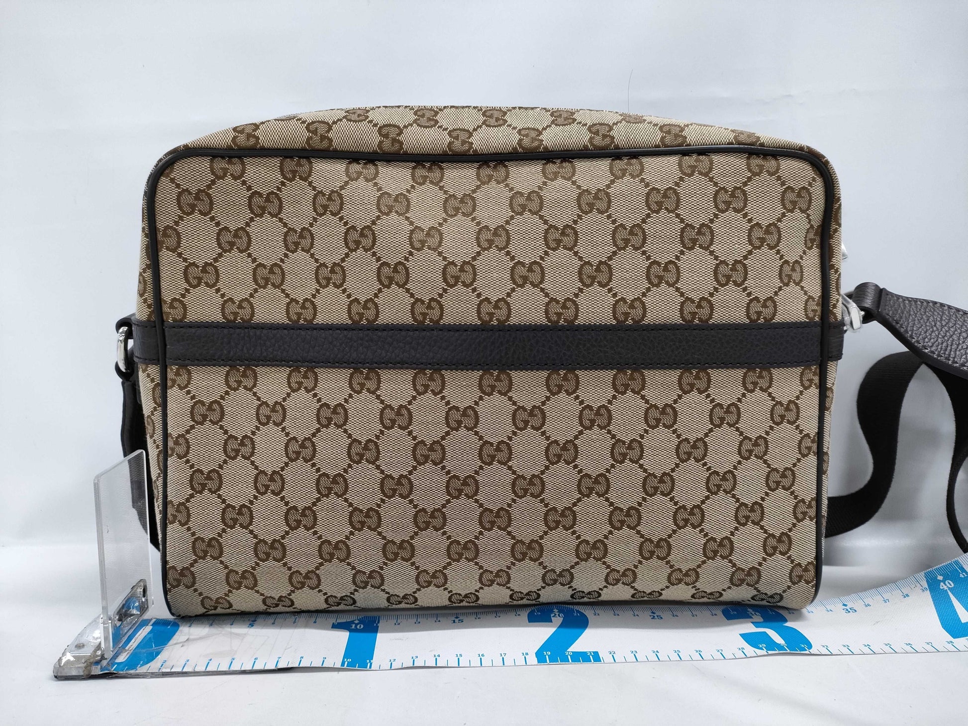 GUCCI GG Canvas and Leather Shoulder Bag, Beige and Brown, 449173, Dust Bag, Instructions, Shoulder Bag