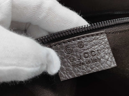 GUCCI GG Canvas and Leather Shoulder Bag, Beige and Brown, 449173, Dust Bag, Instructions, Shoulder Bag