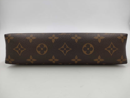 LOUIS VUITTON Cosmetic GM Pouch, Brown with Gold Hardware, Monogram Canvas, M47353, RFID Pouch