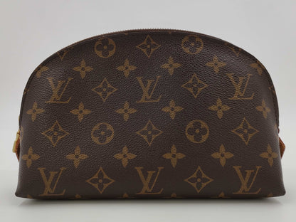 LOUIS VUITTON Cosmetic GM Pouch, Brown with Gold Hardware, Monogram Canvas, M47353, RFID Pouch