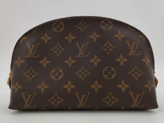 LOUIS VUITTON Cosmetic GM Pouch, Brown with Gold Hardware, Monogram Canvas, M47353, RFID Pouch