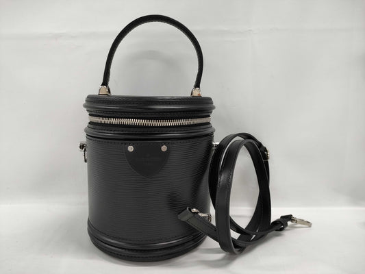 LOUIS VUITTON Cannes 2-way Handbag, Black, Silver Hardware, Epi Leather, M52226, RFID Strap Handbag
