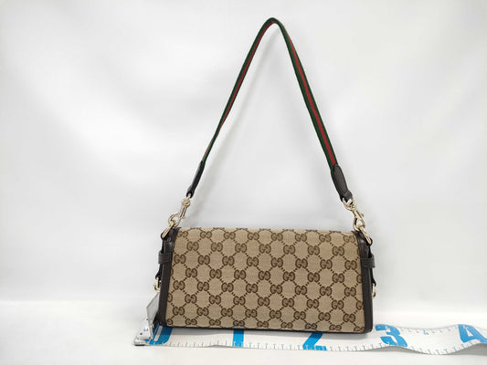 GUCCI GG Canvas Luce Beige/Brown Shoulder Bag Canvas/Leather 786027 520981 Shoulder Bag