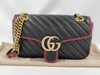 GUCCI GG Marmont Quilted Small Shoulder Bag in Black, Red, and Gold Hardware with Leather, 443497, Dust Bag, Shoulder Bag