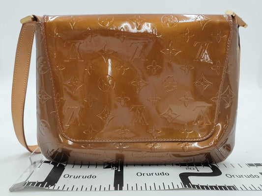 LOUIS VUITTON Monogram Vernis Thompson Street Shoulder Bag in Bronze with Gold Hardware, M91124 CA0090, Dust Bag