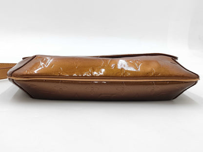 LOUIS VUITTON Monogram Vernis Thompson Street Shoulder Bag in Bronze with Gold Hardware, M91124 CA0090, Dust Bag