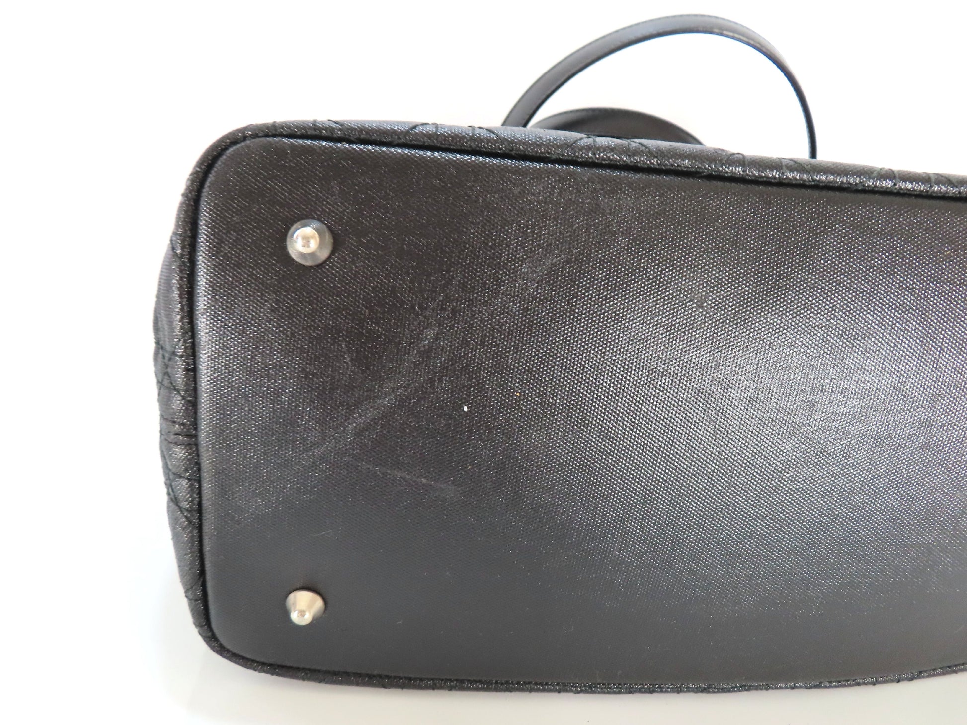 Christian Dior Cannage Panarea Tote Bag with G Hardware, Black