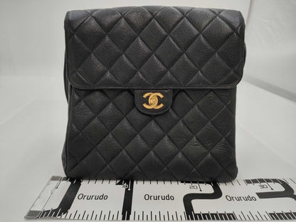 CHANEL Double-Face Matelasse Caviar Leather Shoulder Bag in Black with GD Hardware, No. 4