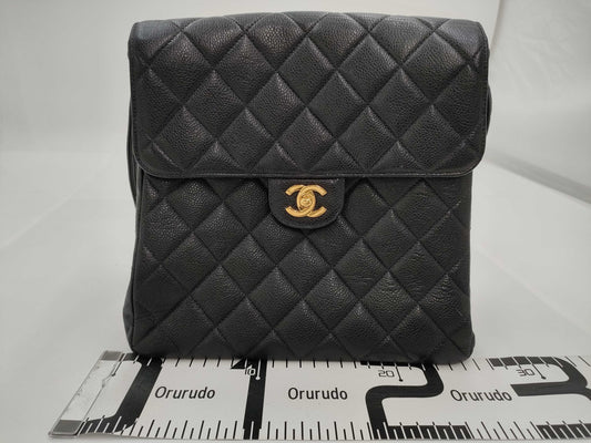 CHANEL Double-Face Matelasse Caviar Leather Shoulder Bag in Black with GD Hardware, No. 4