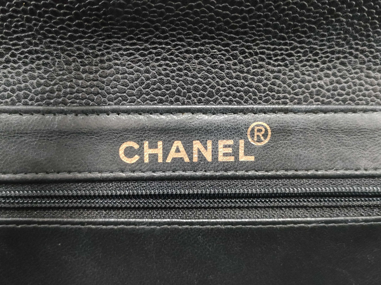 CHANEL Double-Face Matelasse Caviar Leather Shoulder Bag in Black with GD Hardware, No. 4